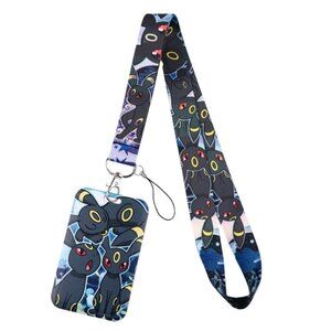 Umbreon Character Badge Holder Lanyard ID Card & Keychain Set
